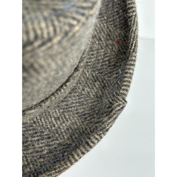 Vintage Pedigree Fifth Avenue New York Fedora Wool Hat M Large Gray Herringbone - Picture 6 of 15